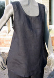 flax ladies linen black camisole