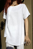 eva tralala womens linen tunic aride white