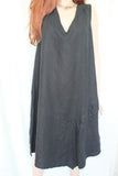 eva tralala ladies black washed linen sleeveless dress