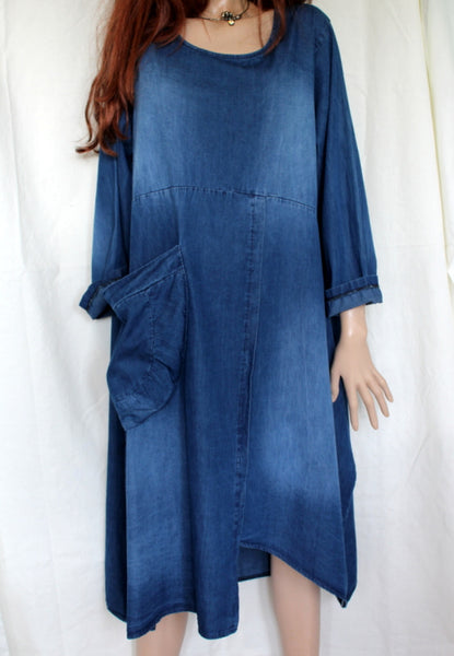 Womens Italian Cotton Denim Dress – Vivi-Direct