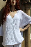 Womens Italian Linen Gauzey Crossover Dolman Top (was £23)