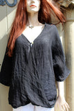 Womens Italian Linen Gauzey Crossover Dolman Top (was £23)