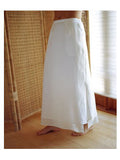 womens double layered linen skirt