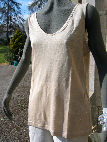 eva tralala ladies linen knit vest natural