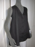 eva tralala linen sleeveless tunic planete black