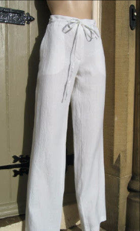 EVA TRALALA Womens Linen Trouser with Zip & Drawstring – Vivi-Direct