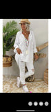 womens italian textured cotton tunic with long sleeves