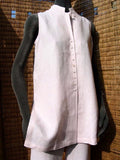 ladies sleeveless long linen tunic pale pink