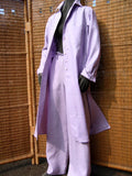 longer length ladies linen shirt or coat lilac
