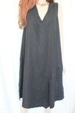 eva tralala ladies black washed linen sleeveless dress