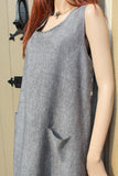 eva tralala ladies loose linen sundress pimprenelle black marl