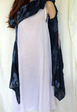 ladies italian linen double dress showing white under slip dress