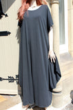 ladies italian plain cotton crepe jersey lounging dress black