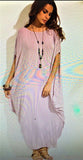 ladies italian plain cotton crepe jersey loose kaftan dress