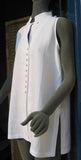ladies sleeveless long linen tunic white