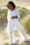 womens organic cotton floaty tunic white
