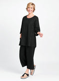 flax designs womens linen market tunic black