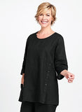 flax designs womens linen market tunic black