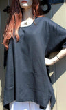 eva tralala womens one size linen tunic rene black
