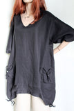eva tralala linen tunic vanna black