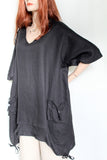 eva tralala linen tunic vanna black