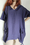 eva tralala linen tunic vanna navy