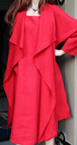 eva tralala ladies linen dress pimprenelle and linen coat vidi in red