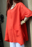eva tralala womens one size linen tunic rene coral