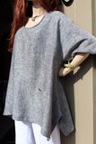 eva tralala womens one size linen tunic rene black marl