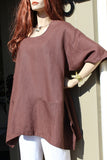 eva tralala womens one size linen tunic rene chocolate