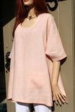 eva tralala womens one size linen tunic rene soft pink