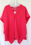 eva tralala fuchsia womens linen gilet top