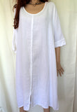 eva tralala womens washed linen dress baila in white