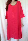 eva tralala womens washed linen dress baila in fuchsia
