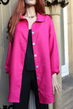 ladies loose linen shirt or jacket in fuchsia