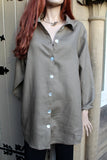 ladies loose linen shirt or jacket in khaki