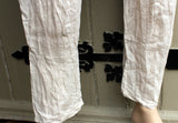 ladies italian fine linen pull on trousers in beige