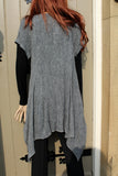 eva tralala womens linen crepe tunic lagune black marl