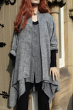 eva tralala womens linen crepe tunic lagune and coat amazone black marl