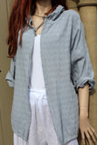 Womens Italian Meshy Cotton Casual Drawstring Jacket