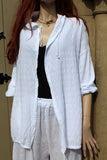 Womens Italian Meshy Cotton Casual Drawstring Jacket
