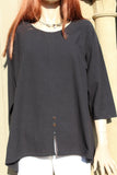 focus black cotton crepe ladies tunic