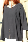 focus black cotton crepe ladies tunic