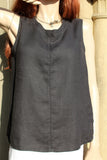 focus black ladies linen camisole