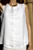 focus white ladies linen camisole