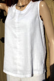 focus white ladies linen camisole
