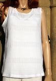 focus ladies white textured cotton camisole