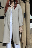 longer length ladies linen shirt or coat natural