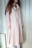 longer length ladies linen shirt or coat pale pink