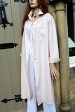 longer length ladies linen shirt or coat pale pink